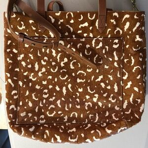 Madewell Brown Leather Trim Tote